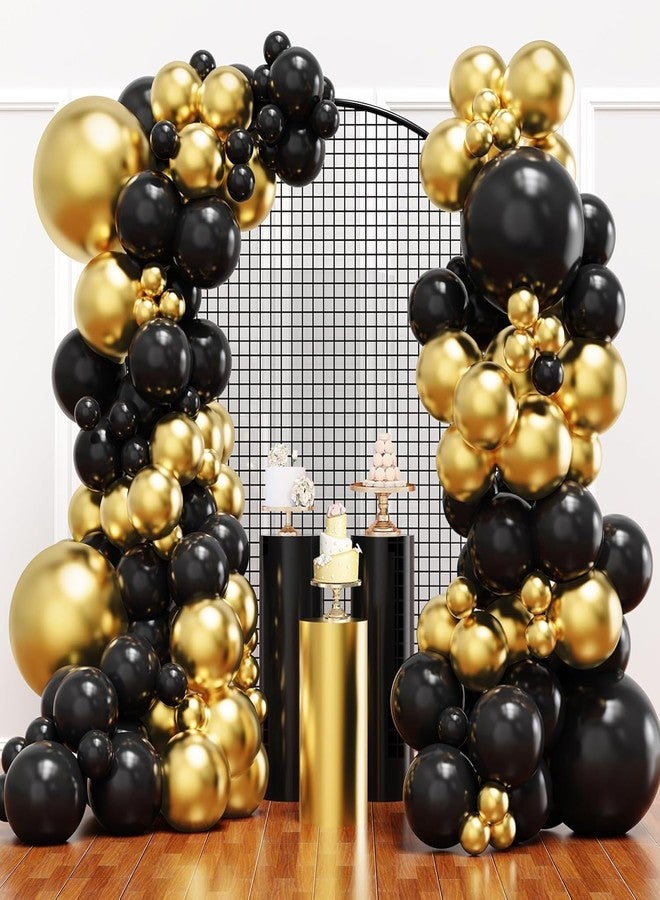 PulGos 100 Pcs Black & Gold Metallic Balloons | Premium Latex Party Decoration for Birthday, Wedding, Graduation, Anniversary, New Year & Special Events | Helium, Air Supported Durable & Shiny Finish - Image 4